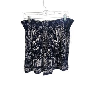Bila shorts navy & white paisley print pull on beachy comfy XL
